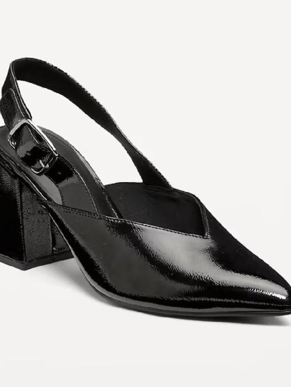 Old Navy Black Patent Slingback Block Heel Pumps